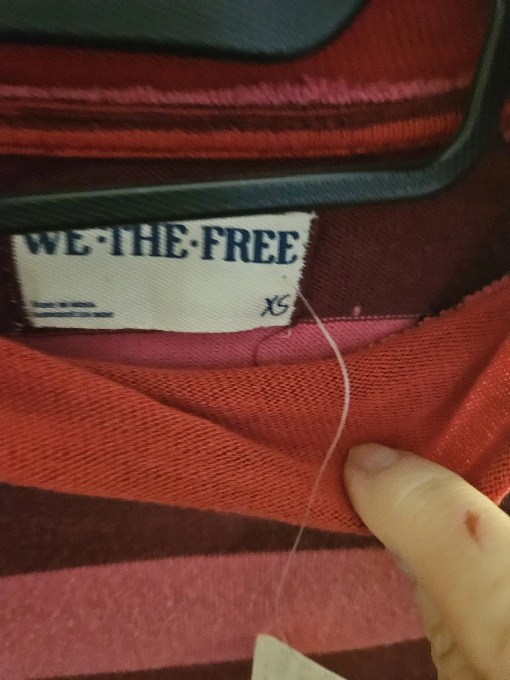 We The Free Punk Pink and Red Striped Long Sleeve Top - Picture 4 of 6